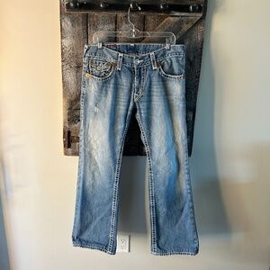 Men's True Religion Billy Super T Stone Wash Jeans w/Distressing